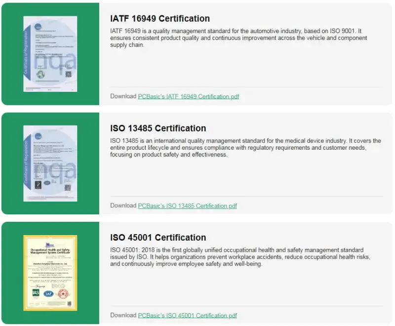 PCBfast certification